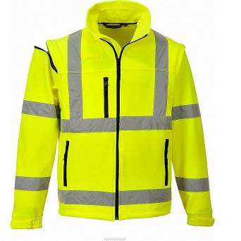 Softshell ostrzegawczy z odpinanymi rękawami S428
