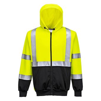 B315 - Bluza ostrzegawcza dwukolorowa rozpinana z kapturem