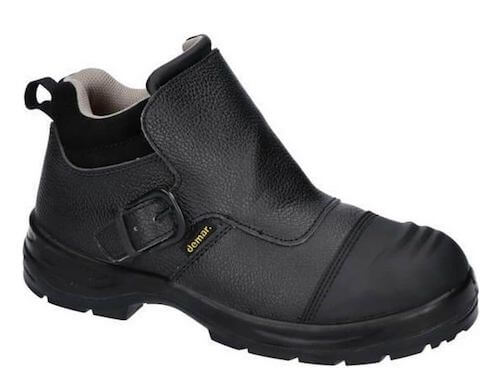 ciemne buty spawalnicze o klasycznym fasonie
